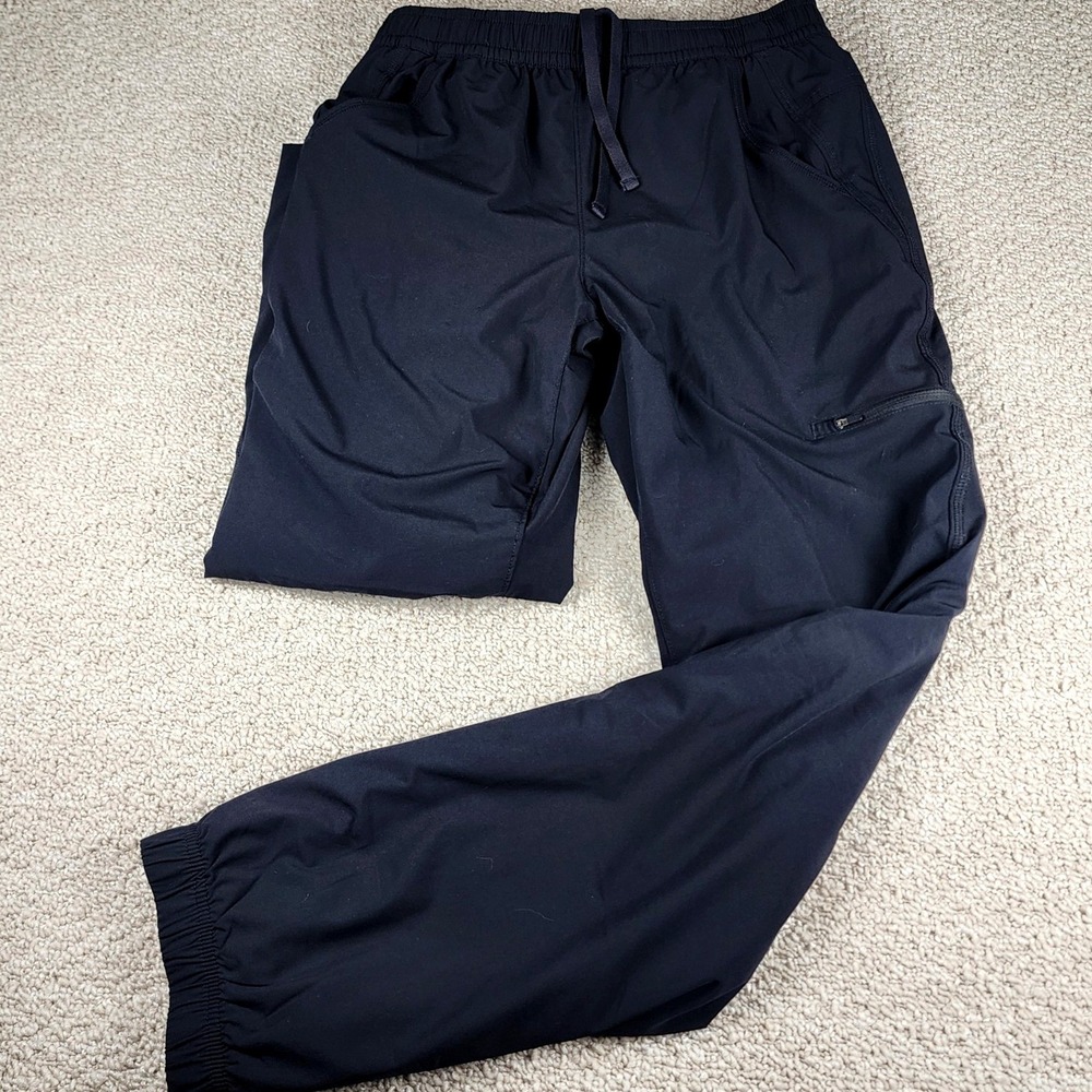Eddie Bauer Fleece Lined Pant Size 2 Hiking Outdoor Water Repellent Black Jogger